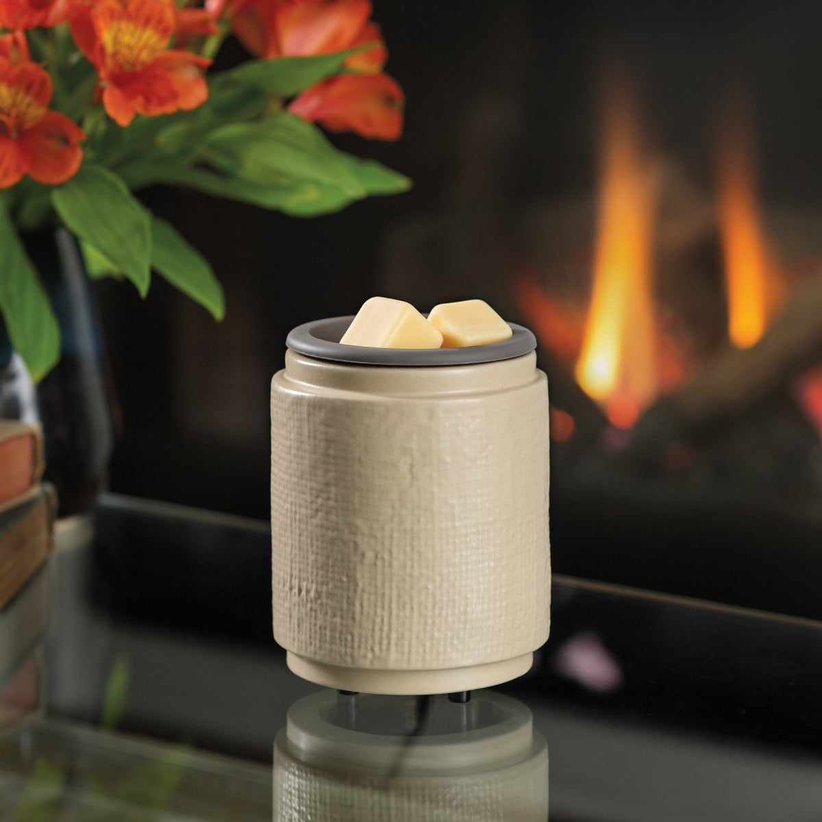 Natural Linen Flip Dish Plug-In Wax Warmer